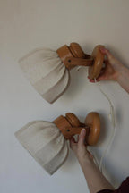 Pair of Vintage Wall Lamps by Solbackens Svarveri, Sweden, 1970s - Pine Wood