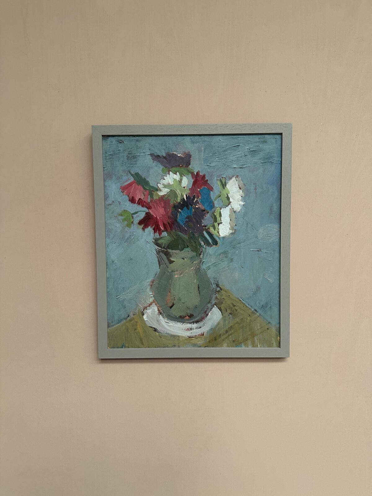 Flowers in Green Vase