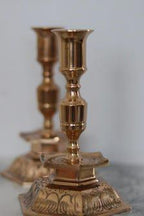 Pair of Swedish Brass Candleholders