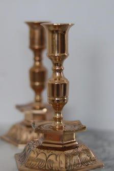 Pair of Swedish Brass Candleholders