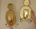 1945's Pair Of Mid Century Swedish Brass Sconces Double Arm