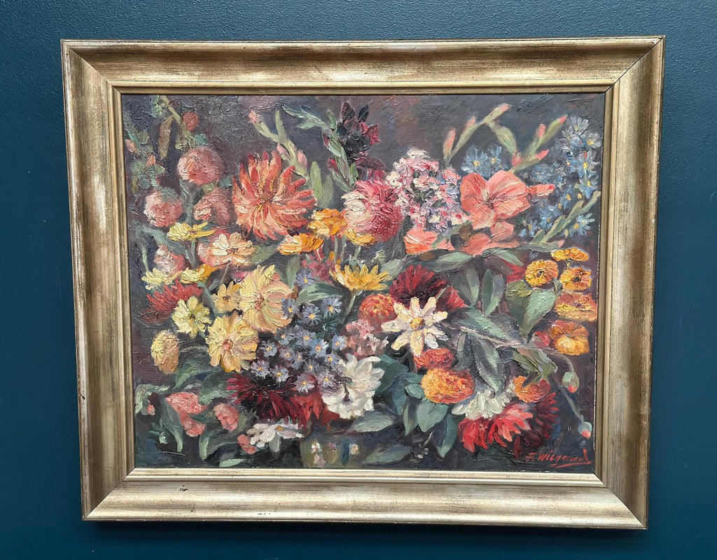 “Still Life with Flowers” by F. Wiegand