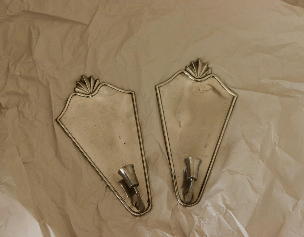 Pair Of Swedish Pewter Sconces By Ystad Tenn