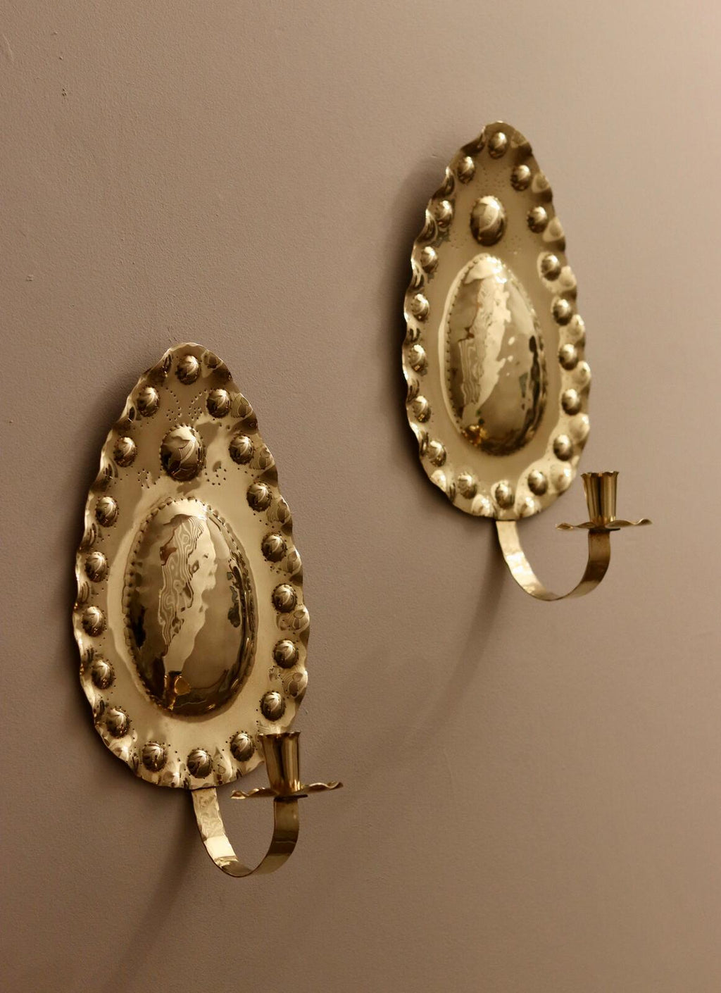 Mid-Century Brass Swedish Sconces