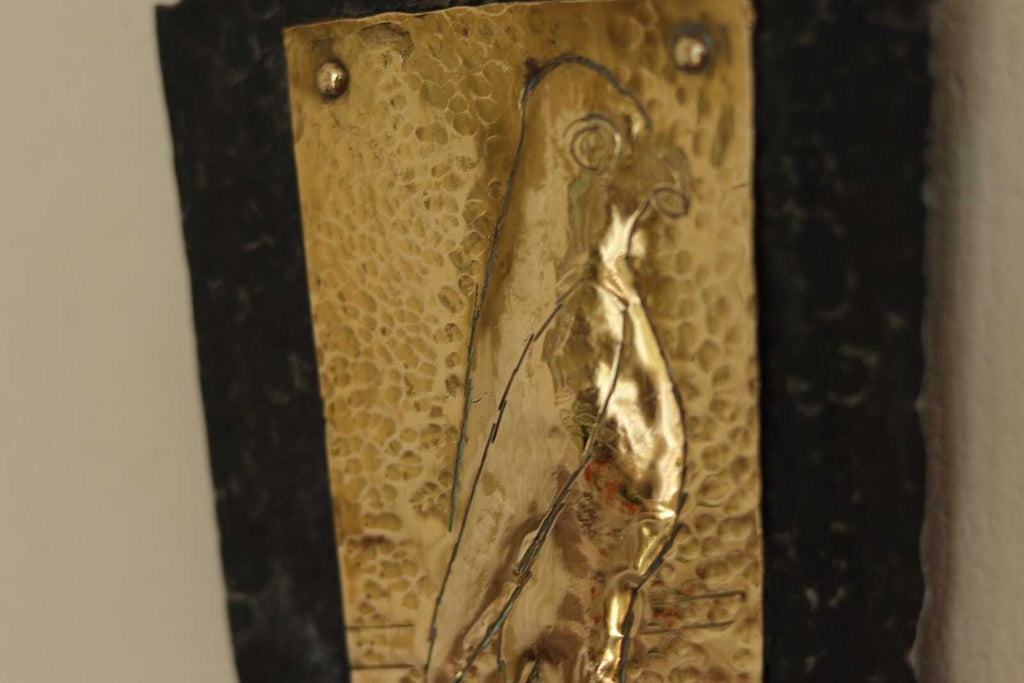 Pair Of Mid Century Swedish Brass and Wrought Iron Sconces with Bird Motifs