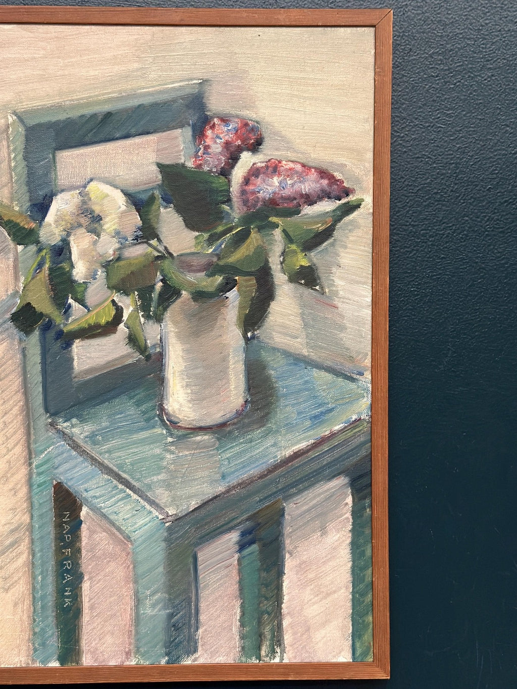 “Flowers in Vase on Chair” by Napoleon Frank