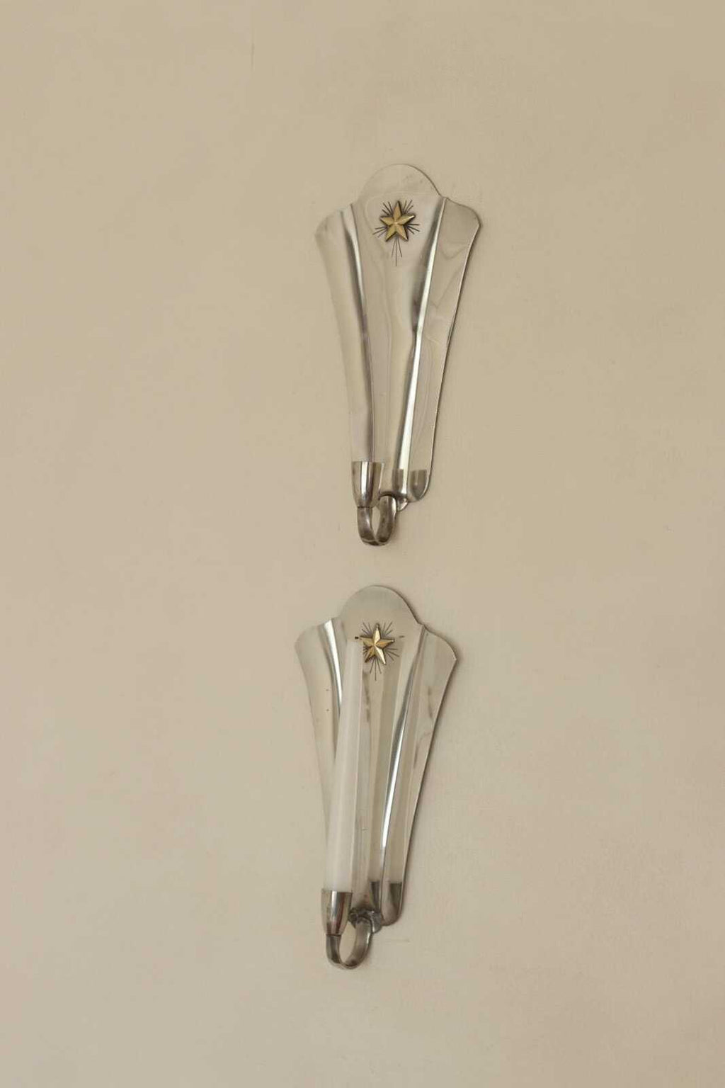 Pair Of Mid Century Swedish Pewter Sconces by GAB Sweden 1930s