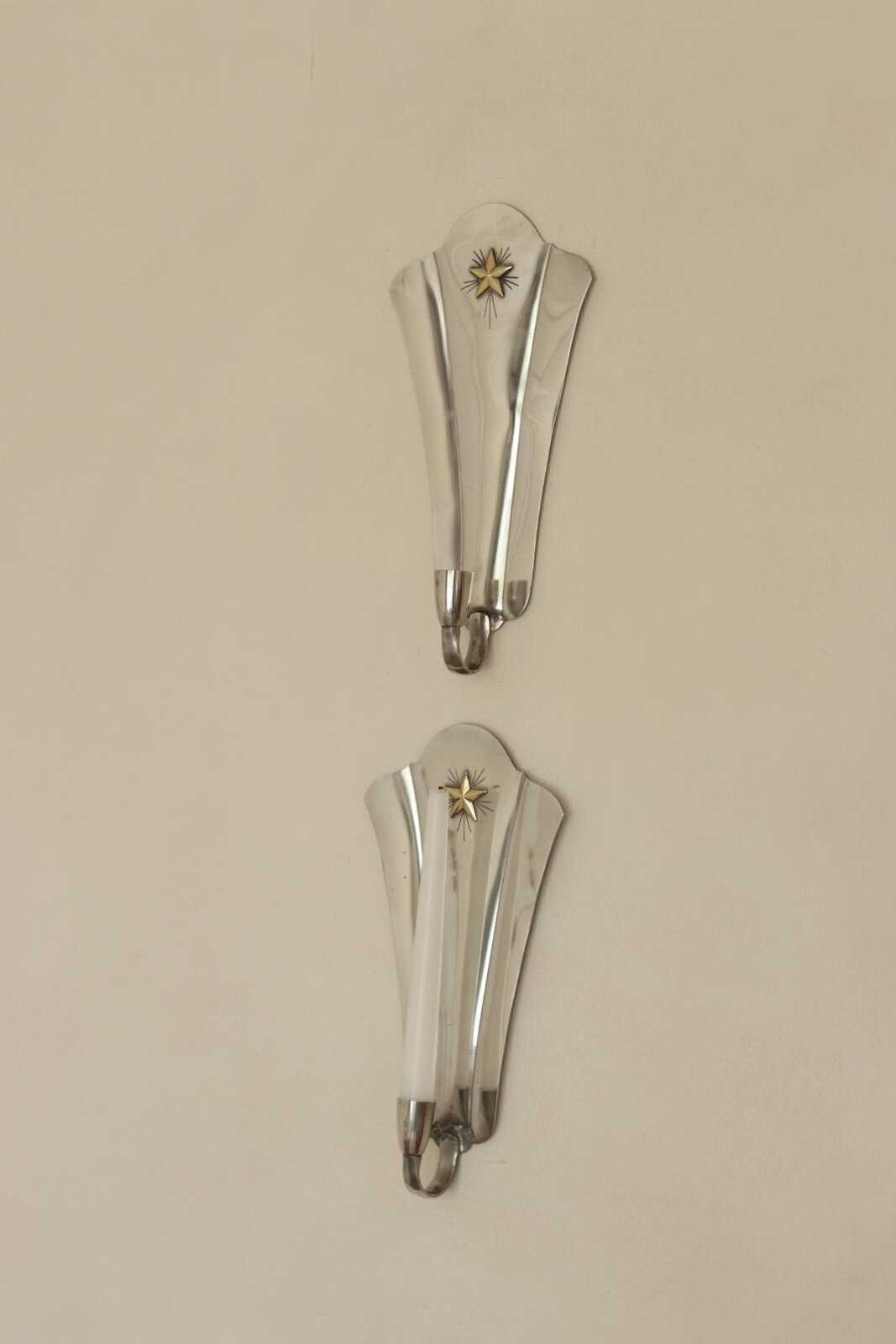 Pair Of Mid Century Swedish Pewter Sconces by GAB Sweden 1930s