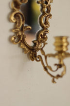 Pair of Mid-Century Swedish Brass Sconces with Mirrors