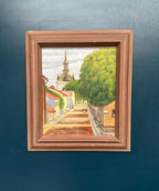 “City Street with Church Tower” by Kerstin Grufman