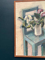 “Flowers in Vase on Chair” by Napoleon Frank