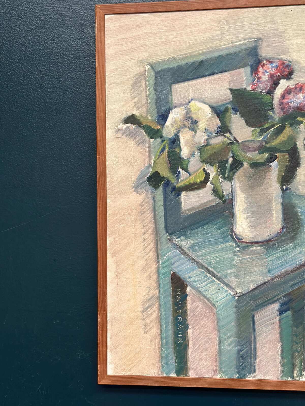 “Flowers in Vase on Chair” by Napoleon Frank