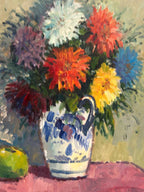 “Asters in Ceramic Vase” by Eric Lundgren