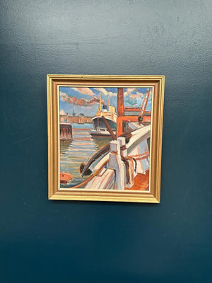 “Steamship in Harbor” By NL
