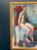 “Seated Woman” by Stig August Waldemar Åkervall (1919–1992)