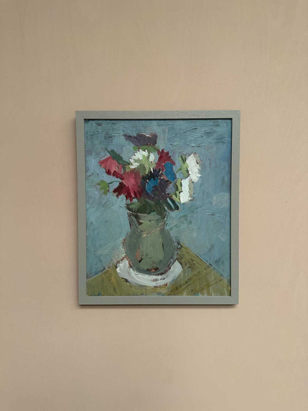 Flowers in Green Vase