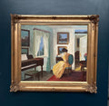 “Interior with Reading Woman” by V. Hansen