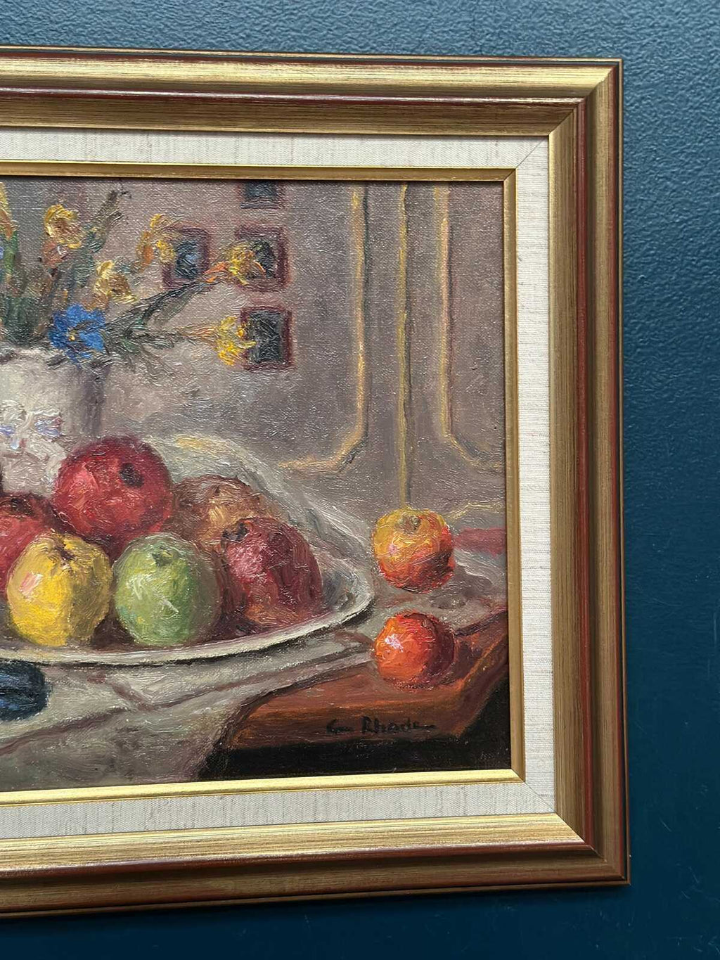 “Still Life with Vase and Fruits” by Christian Rhode