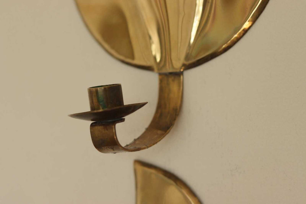 Pair Of Mid Century Swedish Brass Sconces
