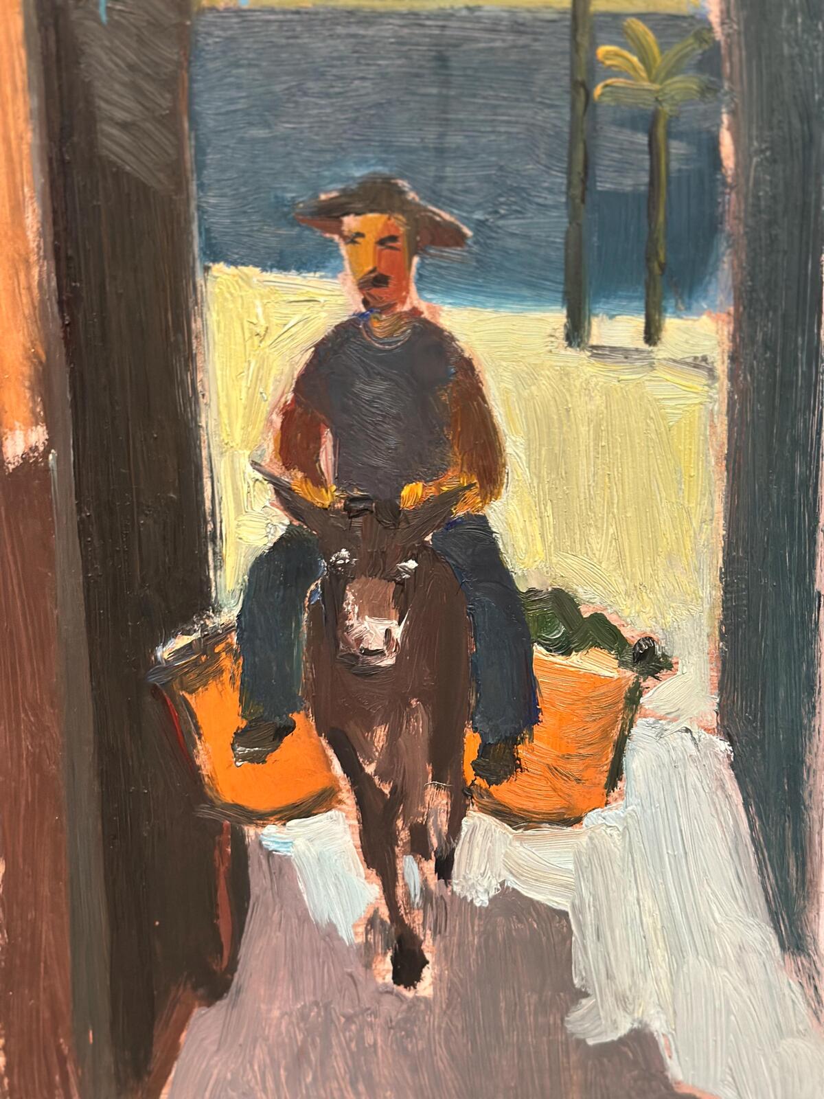 “Man Riding a Donkey” by Harry Sahlin