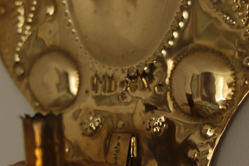 Baroque Style Mid-Century Brass Swedish Sconces