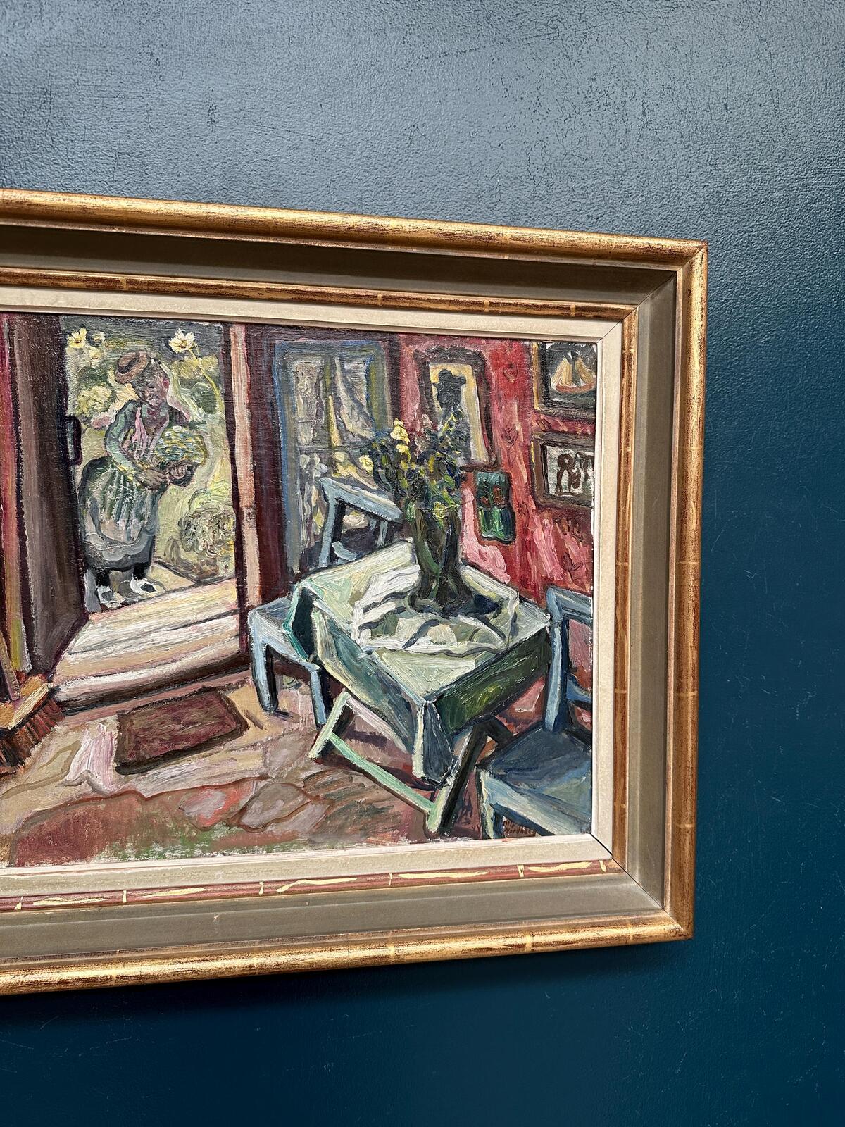 “Room Interior with Figure” by Olle Nordberg (1905–1986)