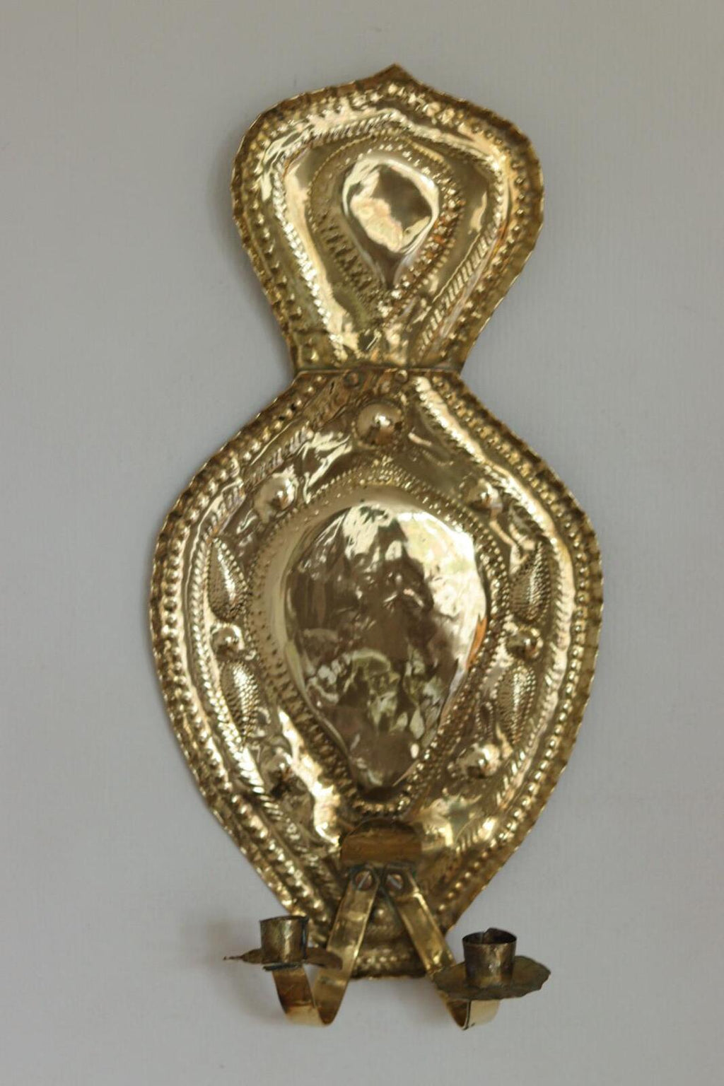 Baroque Style  Mid-Century Brass Swedish Sconces