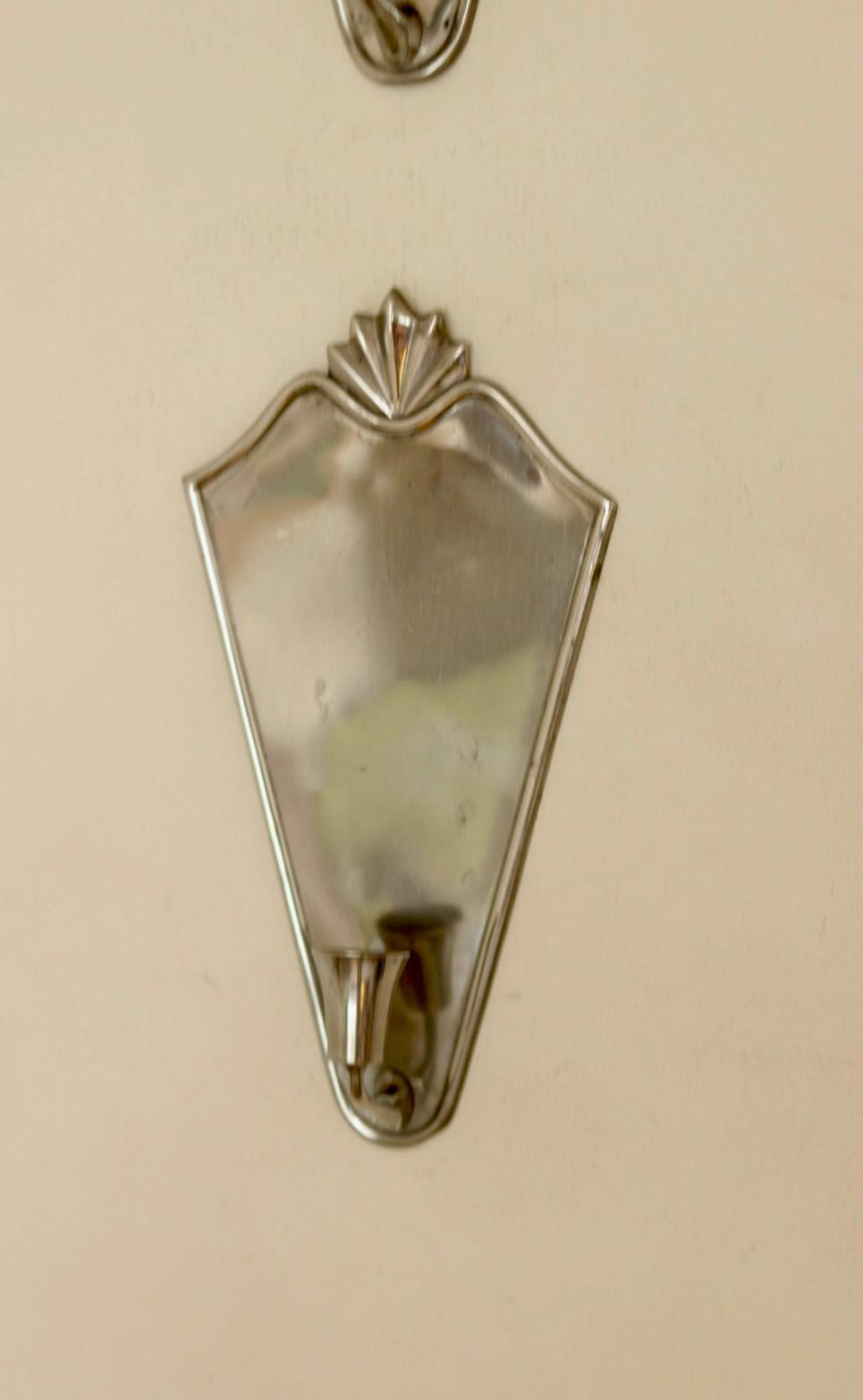 Pair Of Swedish Pewter Sconces By Ystad Tenn