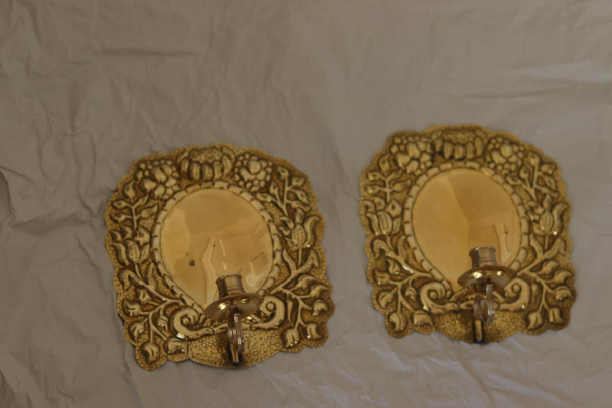 Pair of Mid-Century Swedish Brass Sconces