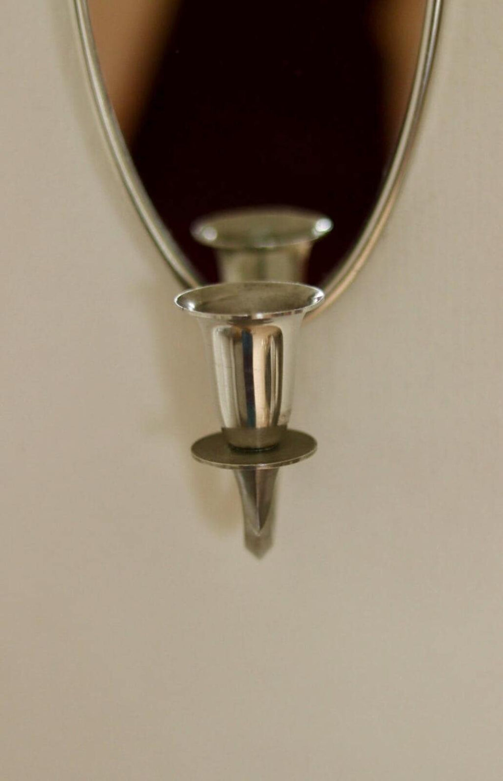 Pair of Mid Century Swedish Pewter Sconces with Mirror by Svenskt - Tenn