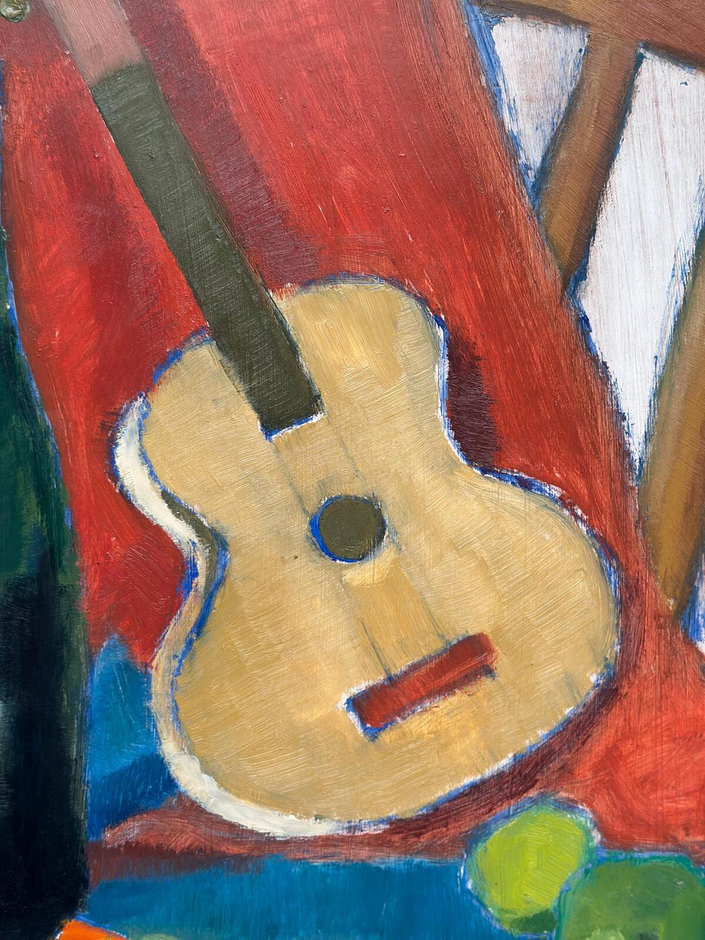 “Still Life with Guitar and Wine Bottle”