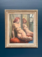 Sittande kvinna vid spegel By Philippe de Rougemont (1891–1965)
