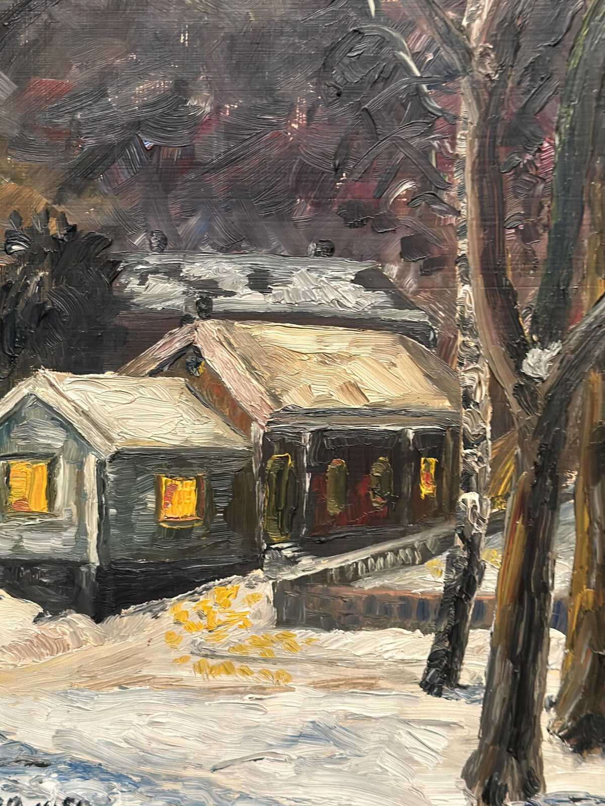 “Winter Landscape with House” by M. L. Jacobson