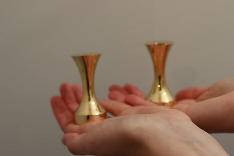 A Pair of Swedish Mid-Century GUSUM Candlestick Holder Noah Ancienne