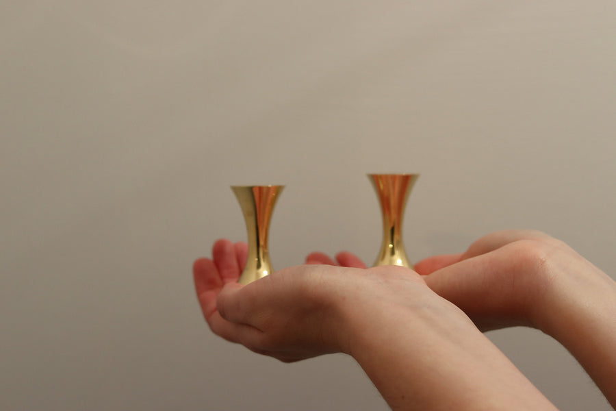 A Pair of Swedish Mid-Century GUSUM Candlestick Holder Noah Ancienne
