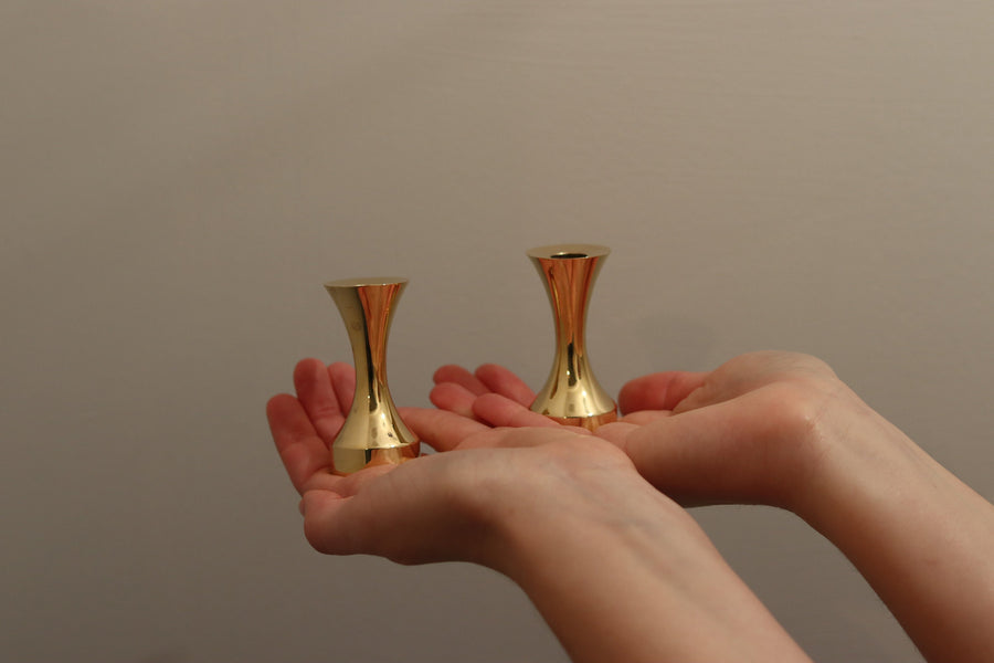 A Pair of Swedish Mid-Century GUSUM Candlestick Holder Noah Ancienne