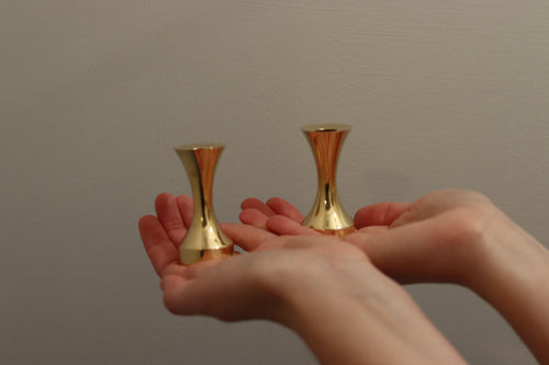 A Pair of Swedish Mid-Century GUSUM Candlestick Holder Noah Ancienne