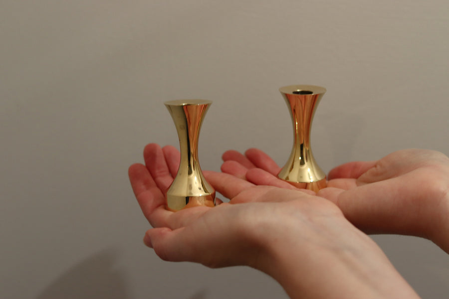 A Pair of Swedish Mid-Century GUSUM Candlestick Holder Noah Ancienne