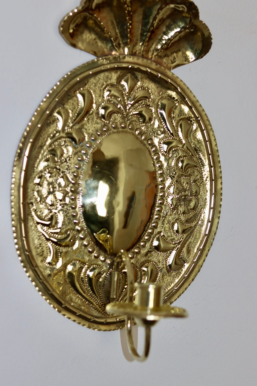 A Pair of baroque Swedish Brass Sconces Noah Ancienne