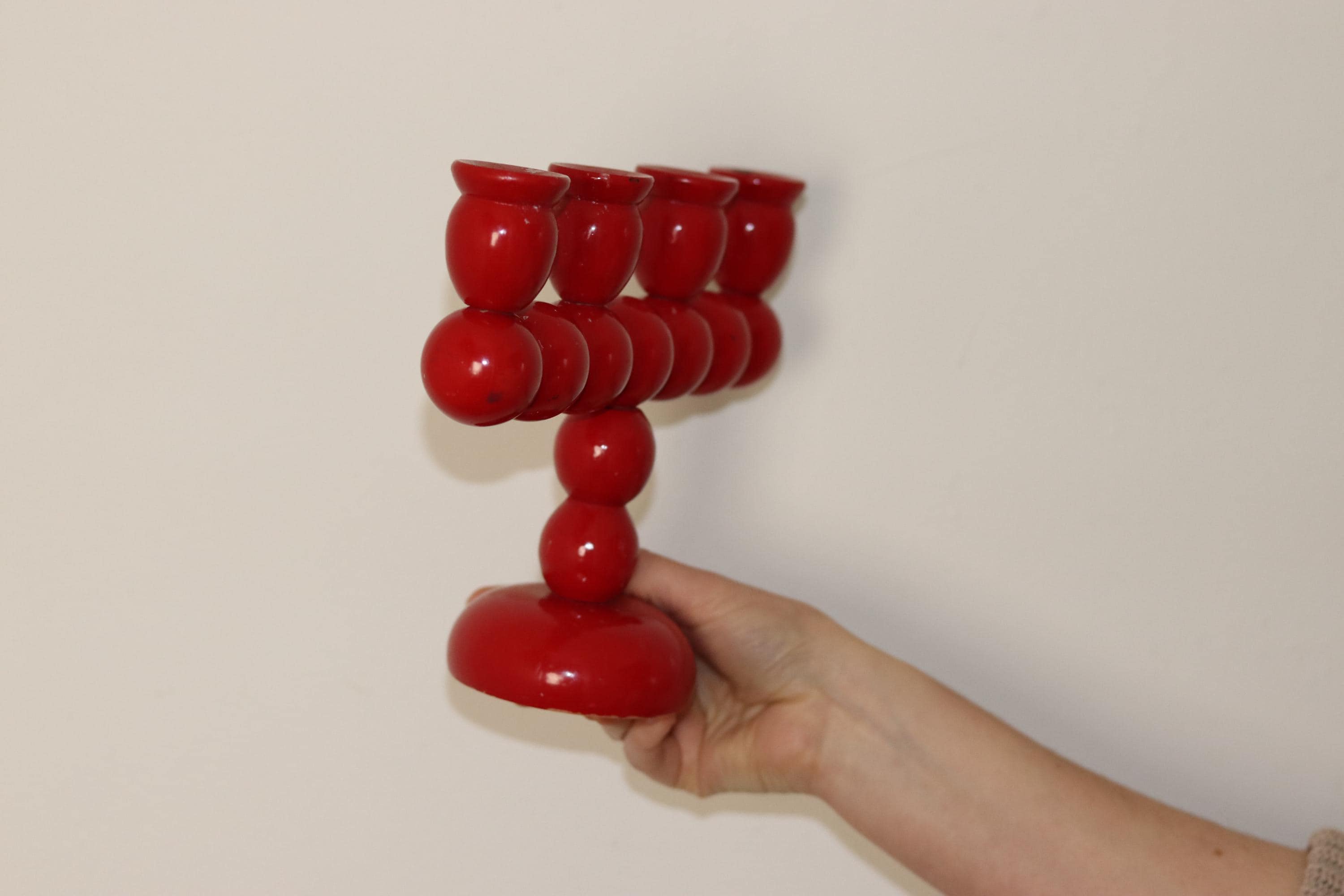 Four-Arm Swedish Bobbin Candelabra Noah Ancienne