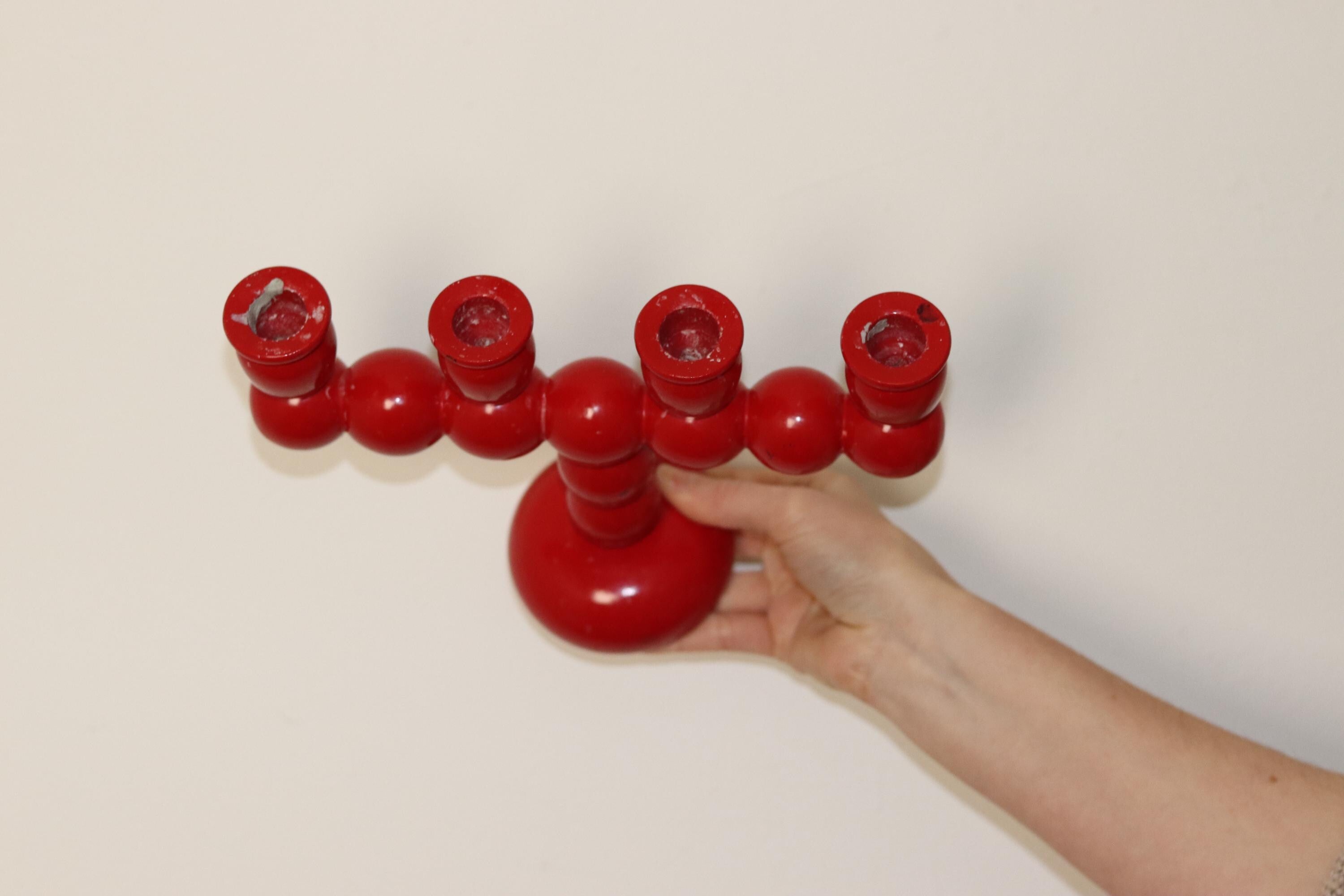 Four-Arm Swedish Bobbin Candelabra Noah Ancienne