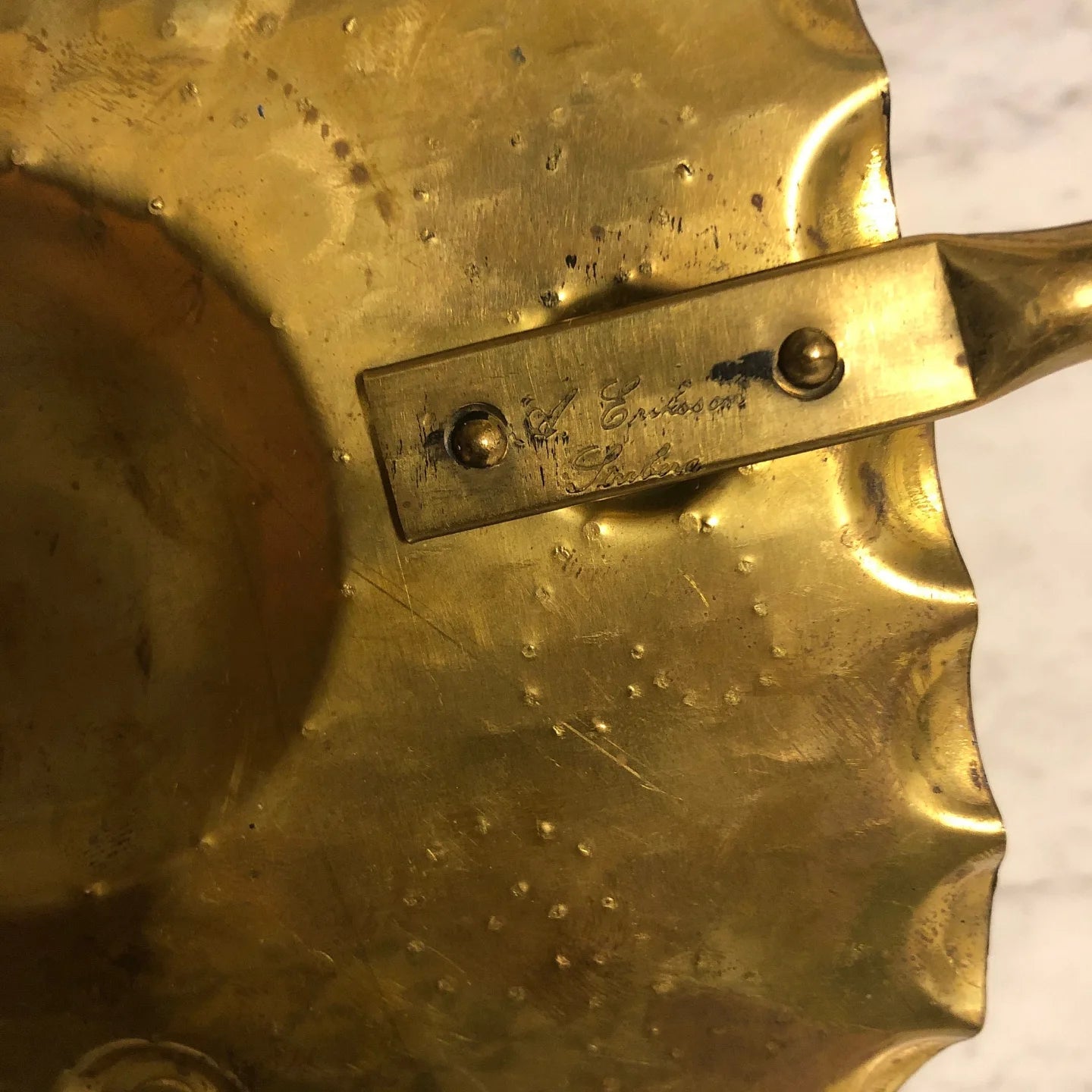 Pair of Mid-Century Swedish Brass  Sconces by A Eriksson