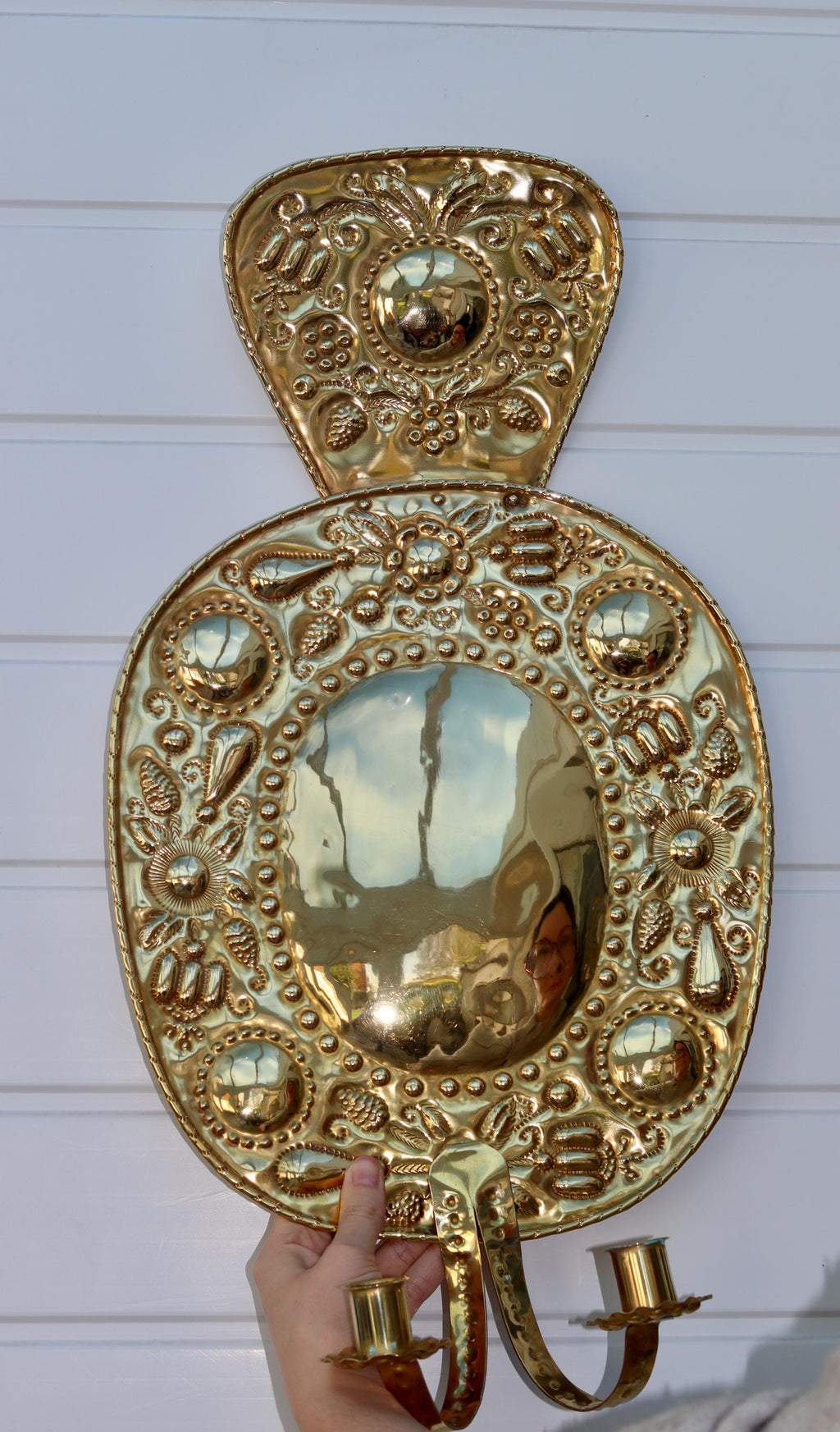 Large Mid-Century Swedish Brass Sconces Noah Ancienne