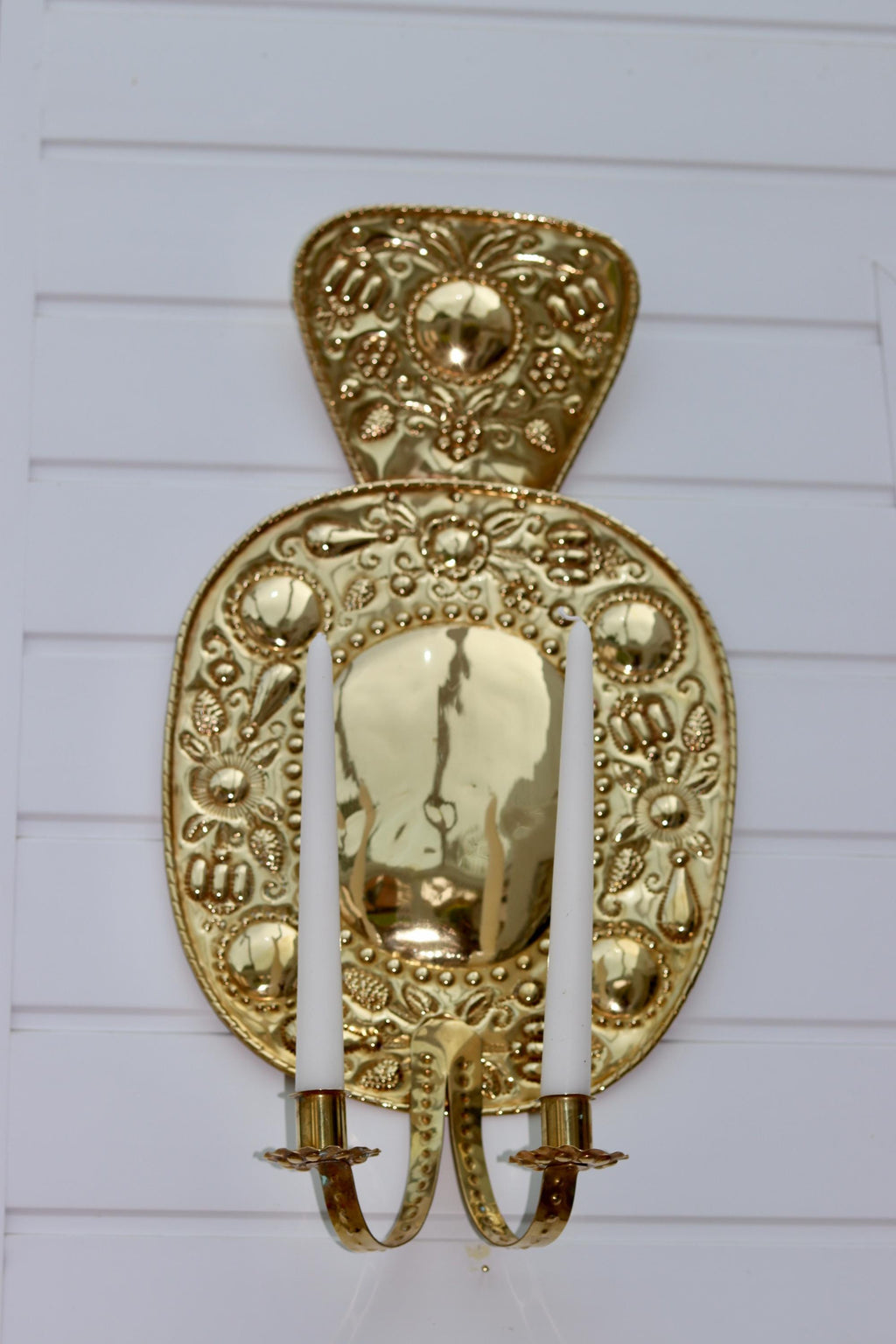 Large Mid-Century Swedish Brass Sconces Noah Ancienne