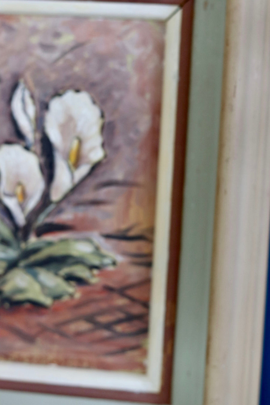 Original Norwegian Mid-Century Oil on Canvas" Peace Lily " by Arvid Nilsson(1913-1976) - Vintage & Framed Noah Ancienne