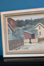 Original Swedish Mid-Century Oil on Canvas "Lilla Gatan Majorna Gothenburg" by Tage Gavik (1914-1981) - Vintage & Framed Noah Ancienne