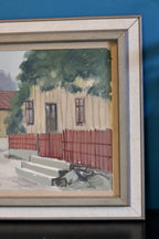 Original Swedish Mid-Century Oil on Canvas "Lilla Gatan Majorna Gothenburg" by Tage Gavik (1914-1981) - Vintage & Framed Noah Ancienne