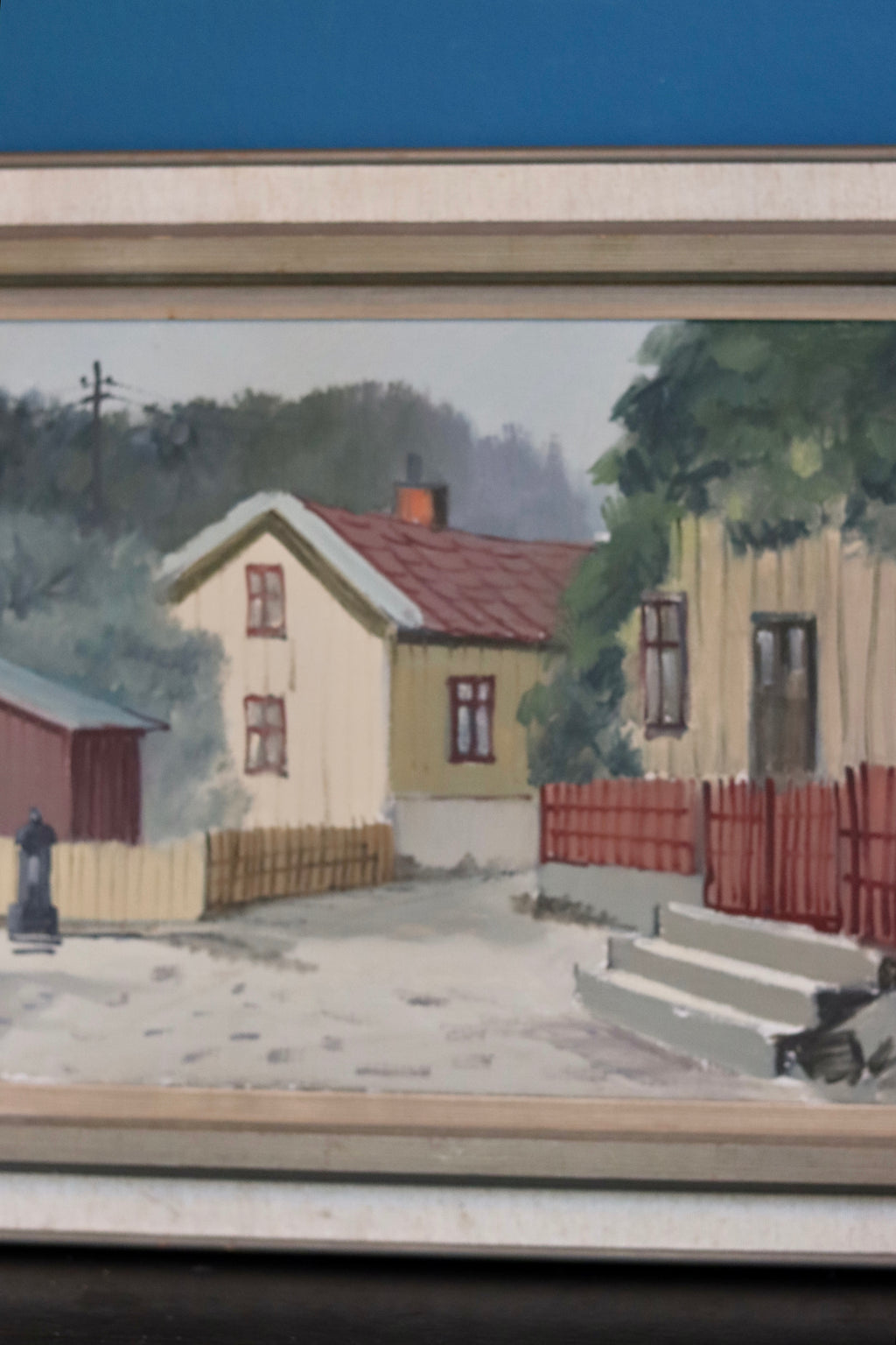 Original Swedish Mid-Century Oil on Canvas "Lilla Gatan Majorna Gothenburg" by Tage Gavik (1914-1981) - Vintage & Framed Noah Ancienne