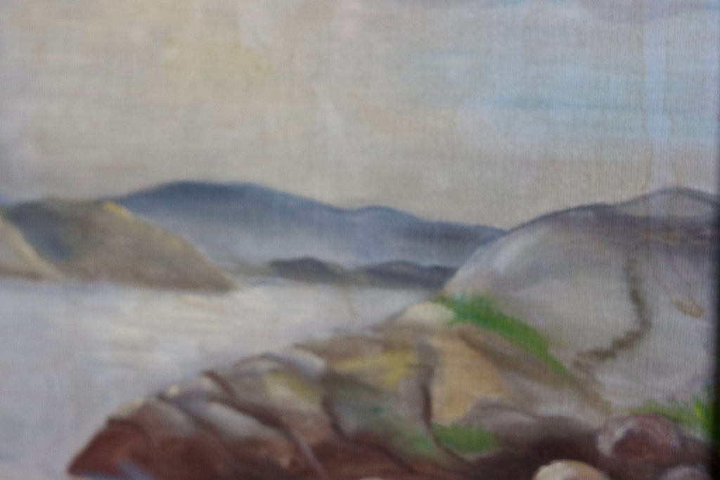 Original Swedish Modernist " Lake " by Gosta Cummings- VIntage and Framed Noah Ancienne