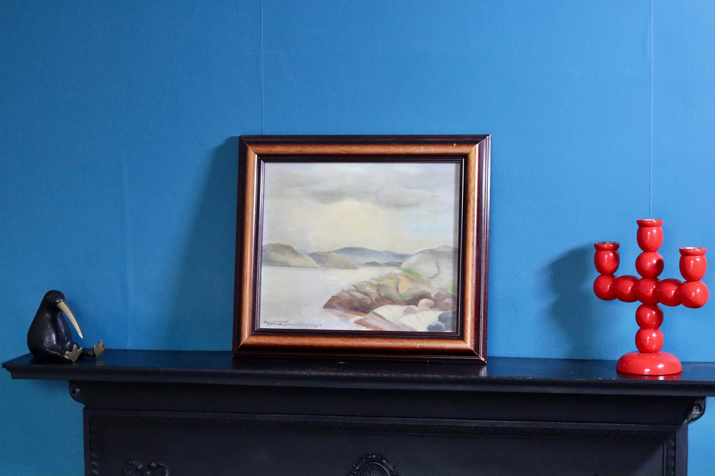 Original Swedish Modernist " Lake " by Gosta Cummings- VIntage and Framed Noah Ancienne